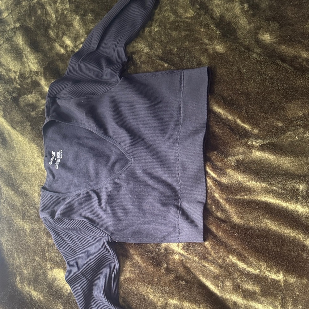 Garage Navy V-Neck Sweater